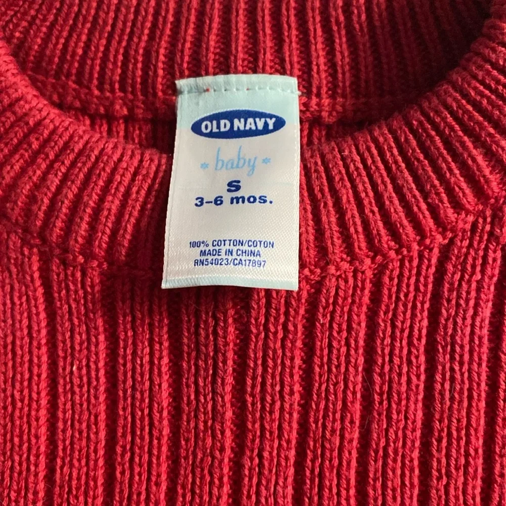 Old Navy Rib Knit Pullover Sweater, Cotton, Sz 3-6 Mon, Y2K, 2002, Vintage - Picture 2 of 9